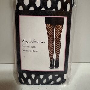 Leg Avenue Black and White Oval Net Tights